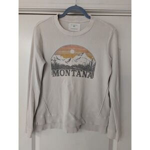 Sol Angeles Anthropologie Montana Mountain Graphic Waffle Thermal Top Oatmeal PS